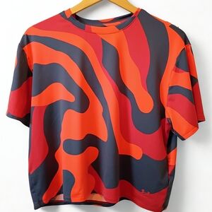 Under Armour UA RUSH Energy Women's Short Sleeve Shirt Printed HIIT Yoga Gym Med